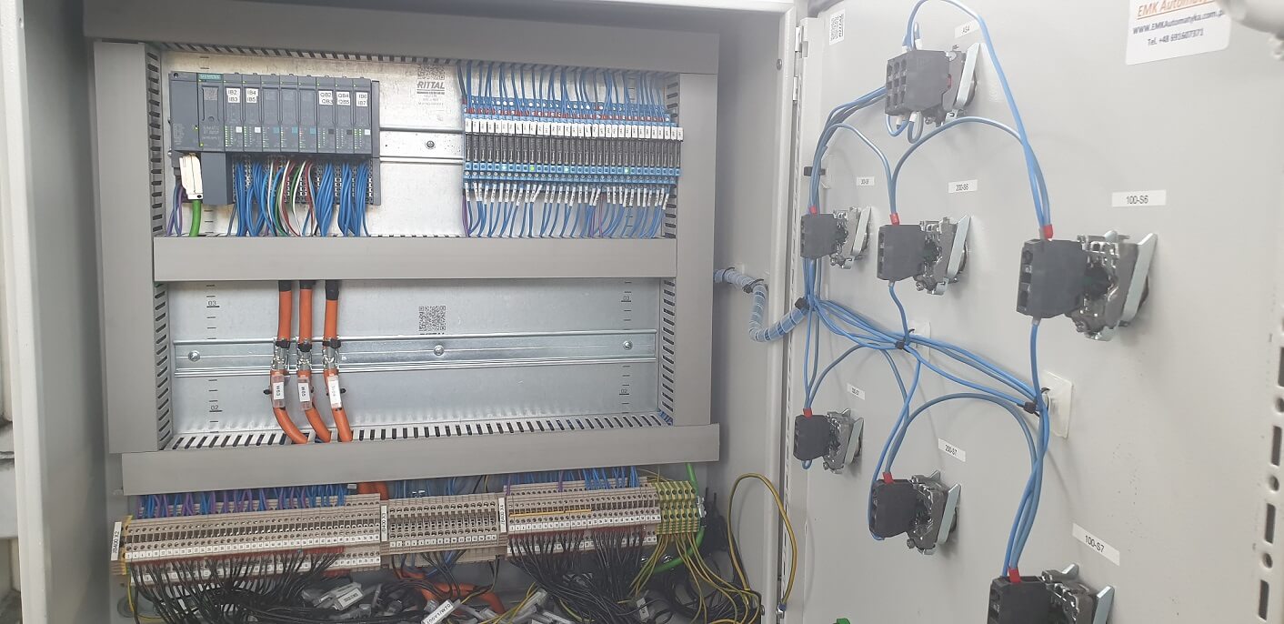 2. Kompleksowe wykonanie sterowanie chłodziarki pętlowej gumy surowej.